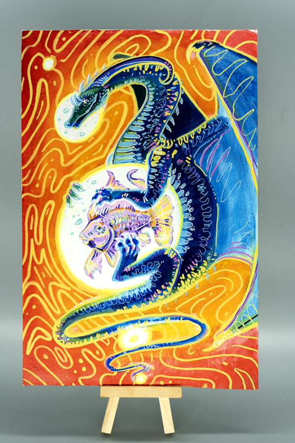 Feesh Friend - Acrylic on board