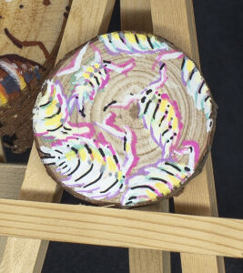 Dwarf White Isopod - Original Art/acrylic on wood 2x2