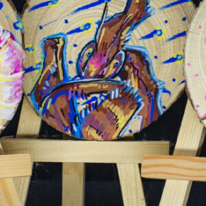 Ghost Mantis - Original Art/acrylic on wood 3x3